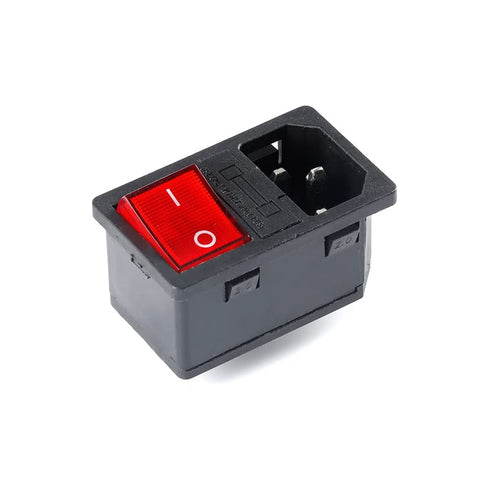 3PCS AC-14-F16 Power Switch 10A 250V AC-01 KCD4 Copper Power Socket Plug Fuse 3Pin Power Outlet...