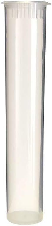 W Gallery 10 Clear 116mm OPEN CAP Pop Top Tubes - Airtight Smell Proof Containers - Plastic Medical Grade Prescription Bottles for Pills Herbs Flo...