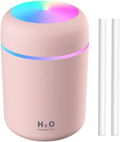 Colorful Cool Mist Mini Humidifier 300ml, USB Personal Desktop Humidifiers for Car Office Home Travel, Auto Shut-Off, 2 Mist Modes, Ultra Quiet.(p...