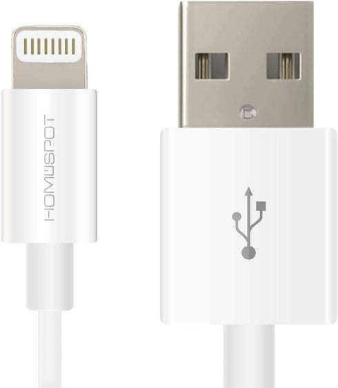 HomeSpot 8" (0.6 ft) Lightning to USB Short Cable iPhone 13/13 Pro / 13 Pro Max, 12/12 Pro / 12 Pro Max Compatible with iOS 14/15 (1 Pack - White)...