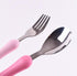 Cute Pink Melody Fork and Spoon Flatware Set with Case, Tableware Set with Cute Figure, Medium...