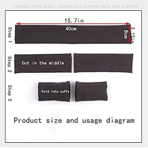 TinaKim Ribbing Cuff Material, Tubular Rib Knit Fabric,for Adult Jacket Sewing (Black, 40x8cm)...