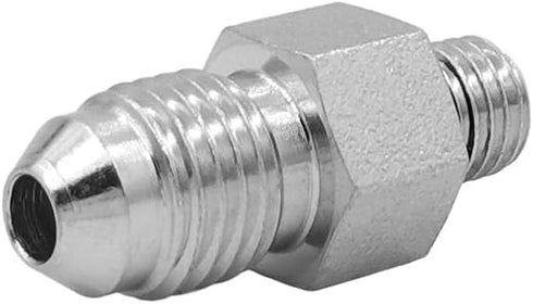(4-PACK) 6400-04-02-O Hydraulic Hose Adapter Fitting 1/4" Male JIC 37° Flare (7/16"-20UNF) × 1/8" Male O-Ring Boss (5/16"-24UNF) SAE Straight Pipe...