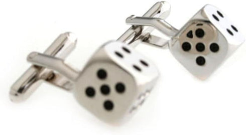 Dice Die Craps Gambling Pair Cufflinks in a Presentation Gift Box & Polishing Cloth...