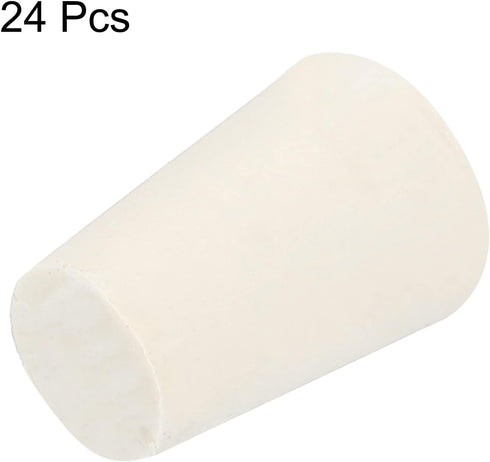 MECCANIXITY Rubber Tapered Plug 11mm to 15mm Solid Test Tubes Bungs Stopper White for Lab Home 24 Pieces...