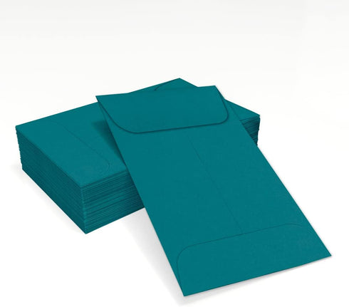 LUXPaper #1 Coin Envelopes | 2 1/4" x 3 1/2" | Teal | 80lb. Text | 50 Qty...