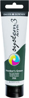 Daler Rowney System3 Hooker's Green 150ml Acrylic Paint Tube - Acrylic Painting Supplies for Artists and Students - Artist Paint for Murals Canvas...