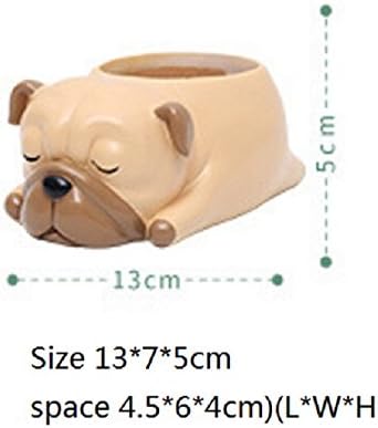 Home Decor Pot, Animal Succulent Planter Flowerpot for Home Office Desk Decoration (Sleep Pug)...