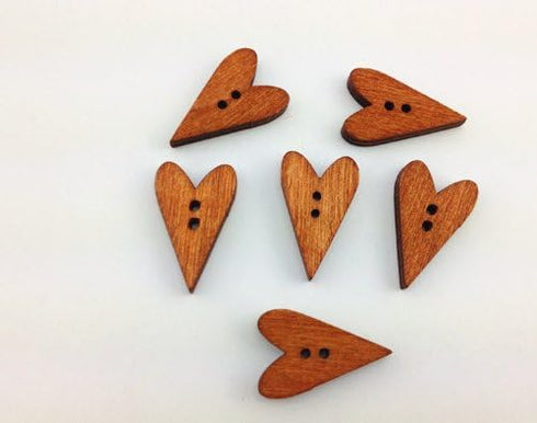 100pcs Mixed Wooden Buttons in Bulk Buttons for Crafts Mixed Buttons Vintage Heart Bu-74...
