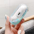 UnnFiko Bling Quicksand Case Compatible with AirPods 1 & 2, Cute Sparkle Liquid Protective Case, Funny Creative Hard Clear Airpods Cover with Keyc...