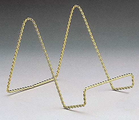 BANBERRY DESIGNS Wire Easel Display Stand - Twisted Brass Metal - 3 Inch - Pack of 6 - Craft Accessory - Small Books or Photos...