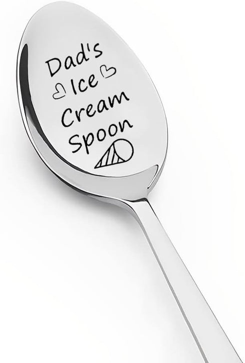 Dad Ice Cream Spoon Birthday Fathers Fay Gifts from Daughter Son Dad Gifts for Mens Retirement Gifts Bonus Dad Father in Law Christmas Gifts Ideas...