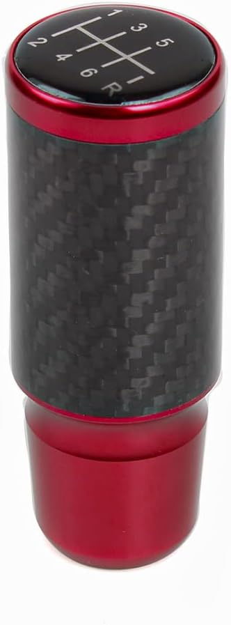 muge racing Carbon Fiber Shift Knob 6 Speeds Pattern Modified Carbon Fiber Aluminum Manual Automatic Gear Shift Knob for Vehicles with 3 Adapters ...