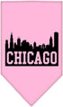 Pet and Dog Bandana Screen Printed, Chicago Skyline Black Large...