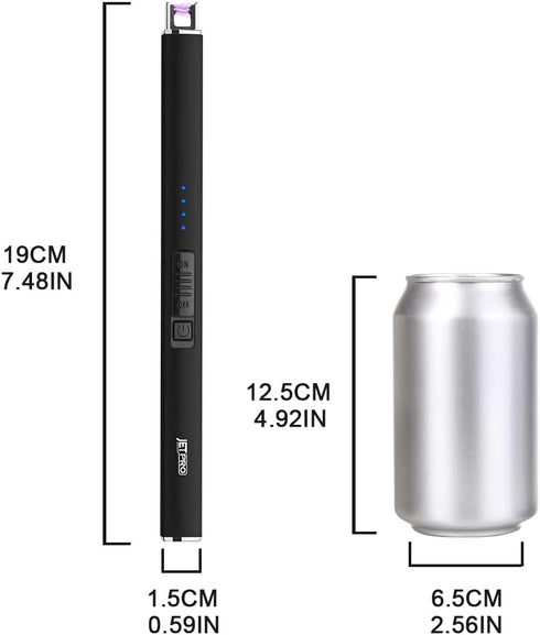 Electric Arc Windproof Lighter Flameless USB Rechargeable Lighter with Safety Lock for Candle BBQ Camping (Black)...