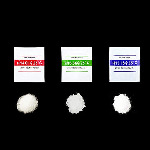 12 Pack pH Meter Buffer Solution Powder 6.86/4.01/9.18 for Precise pH Meter, pH Calibration Solution Powder Packets...