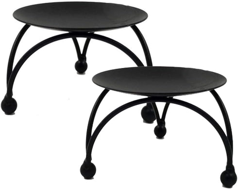 2Pcs Geometric Round Iron Candle Holder Table Decoration Centerpiece Candlestick Holder Candle Plate Stand for Wedding Party or Home Dinning Decor...