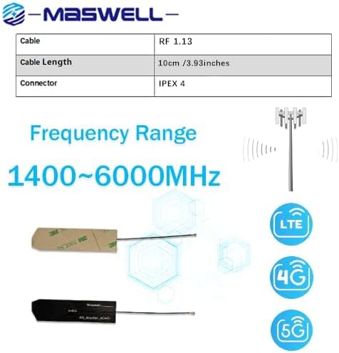 Internal Antenna triple band WiFi for wimax zigbee bluetooth wifi 2.4G wifi 5G wifi 6 and Cellular 5G 4G LTE Bands High Gain ipex 10cm...