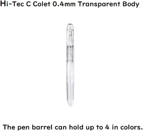 Pilot Hi-Tec-C Coleto Gel Ink Pen 0.4mm 3-In-1 Transparent Body 2 Packs & 6 Fluorescent Color Refill Set With Original Stylus Ballpoint Touch Pen....