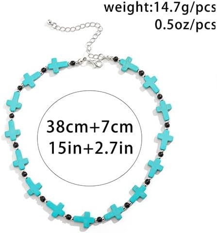 Beaded Necklace for Men, Hawaiin Summer Beach Necklace Boho Turquoise Coconut Beads Choker Necklace for Men Women...