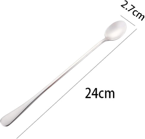 Stainless Steel Long Handle Spoon Ice Tea Spoon Mixing Spoon, 9.45 Inch Iced Teaspoons, Ice Cream Spoon, Cocktail Stirring Spoons...
