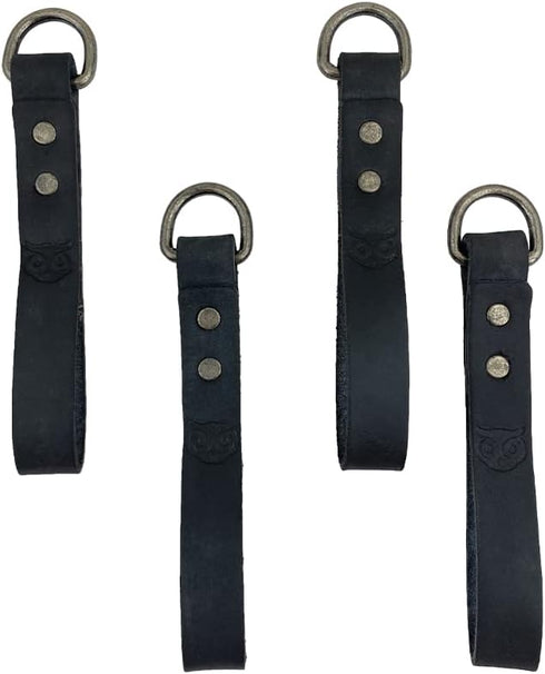 Hide & Drink, Set of 4 Loop Attachments for Suspenders, Tool Belt Accessories, Full Grain Leather, Handmade...