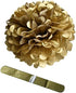 TopAAA 12pcs Tissue Paper Flower Poms DIY Wedding Birthday Graduation Party Decorations of 10 inches (Gold)...