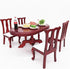 1:12 Dollhouse Miniature Furniture Red Wooden Dining Table Chairs 5pcs Set 1 Table and 4 Chair Wooden Creative Handcraft Gift for Boys Girls perfe...