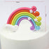 Rainbow Cake Toppers Set, 12 Pcs Colorful Rainbow Cake Topper Kits - Incluede 1 Rainbow, 5 Cloud and 6 Balloon...