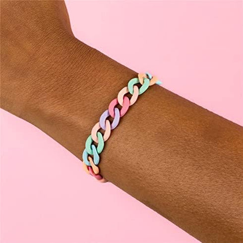 Kercisbeauty Candy Colorful Chunky Chain Acrylic Choker for Women and Girls Cute Punk Rainbow Necklace...