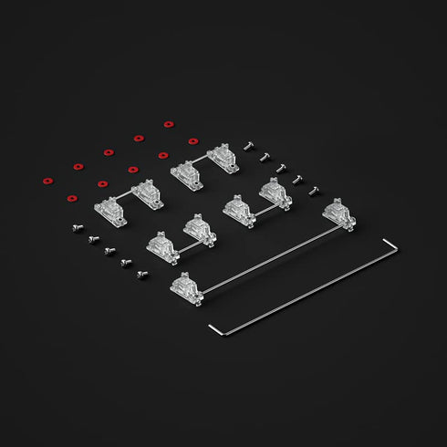 GATERON PC Screw in Crystal Stabilizer RGB Set 7U 6.25U 2U for 60% MX Mechanical Keyboard...