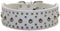 Studded Dog Collar, Leather Dog Collar for Medium Large Dogs Pitbull Doberman (M:17-20 inch, White)...