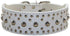 Studded Dog Collar, Leather Dog Collar for Medium Large Dogs Pitbull Doberman (M:17-20 inch, White)...