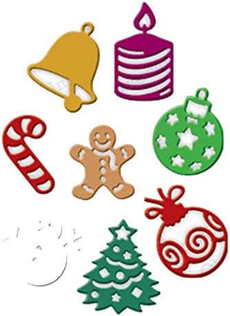 8pcs/Set Christmas Ornament Metal Die Cuts,Christmas Tree Bell Snowman Gingerbread Cutting Dies Cut Stencils DIY Embossing Decorative Paper Dies S...