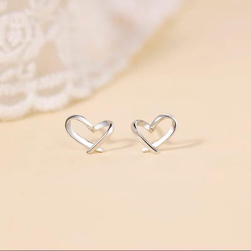 Heart Silver Stud Earrings, Hypoallergenic Tiny Small Love Hearted Stud Earrings for Women Jewelry Gift...
