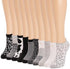 MUK LUKS Women's 10 Pack Low Cut Socks, Black/White, OS...