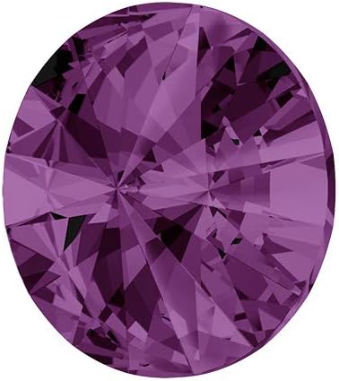 6-pcs 12mm Austria Crystal 1122 Rivoli Button with Shank, SW-1122BT (Amethyst)...