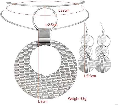 HSQYJ Fashion Bib Choker Drop Earring Set Bohemian Punk Ethnic Style Statement Dangle Earrings Pendant Necklace Crystal Wedding Bridal Jewelry Set...