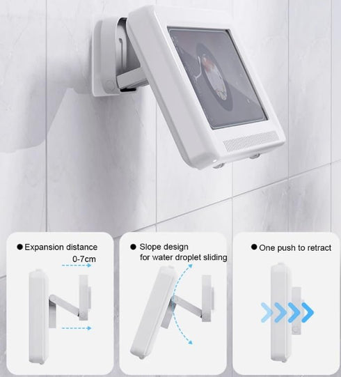 Upgraded 360° 3D Universal Waterproof Phone Case Bathroom Shower Phone Holder Wall Mounted with Touch Screen Shower Accessories Case Wall Mount in...