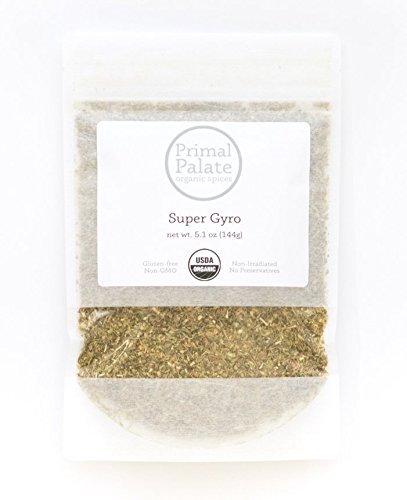 Primal Palate Organic Spices, Super Gyro Seasoning, Certified Organic, 5.1 oz resealable bag...