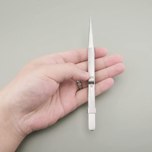 3pcs Stainless Steel Holder Pick Up Claw Tweezers Tool Set Diamond Stone Jewelers Tools Holder for Jewelry Making Craft Claw Self Locking Tweezers...