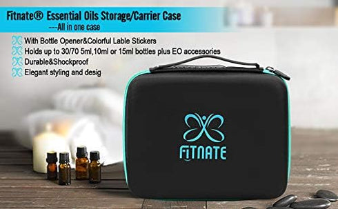 FITNATE Essential Oils Storage, Essential Oils Carrying Case for 30 Bottles, Hold Up to 5ml,10ml, 15 ml Essential Oils with Bottle Opener, Bottle ...