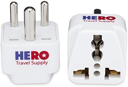 Hero Premium US to India Power Adapter Plug (Type D, Pack of 3, Grounded)...