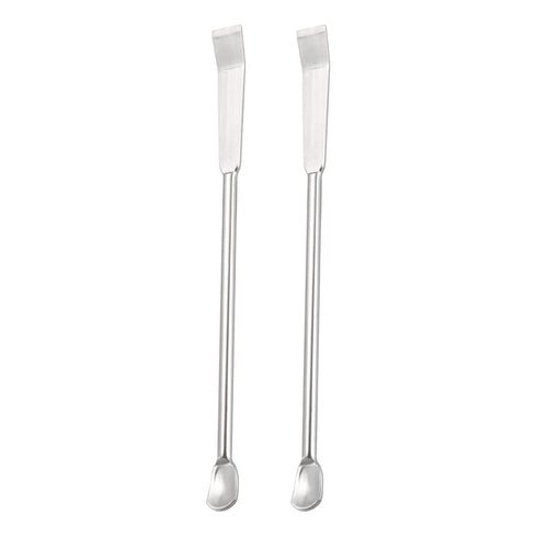 YOKIVE 2 Pcs Micro Spoons, Lab Scoops with Double Head | Sampling Reagents, Great for Lab (Silver Tone, Stainless Steel, 3.94-Inch)...