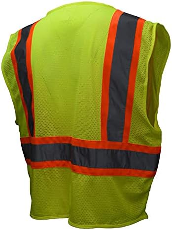 Radians SV22-2ZGM-5X Polyester Mesh Economy Class 2 High Visibility Zipper Closure Vest with Two-Tone Trim, 5X-Large, Green...
