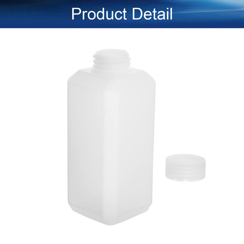 Bettomshin 10Pcs Narrow Mouth HDPE Reagent Bottle, 250mL/8.45oz Square Plastic Lab Chemical Reagent Bottle, Leak Proof, Translucent Sample Sealing...