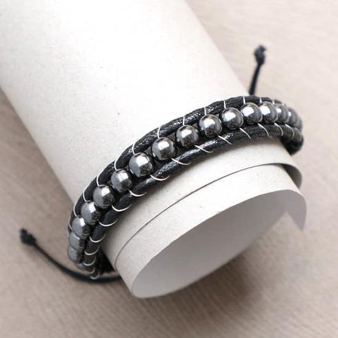 Hematite Therapy Bracelet Men and Women Natural Pain Relief and Healing Stones Beaded Hematite Bracelet, One Size, Stone Hematite...