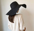 1Pcs Women Wide Brim Straw Hat Foldable Beach Floppy Sun Hat Black...