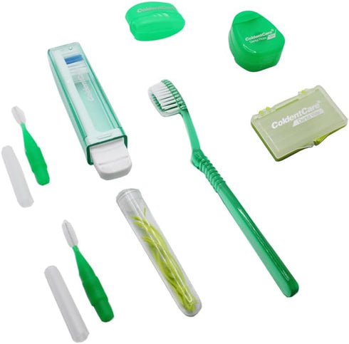 Orthodontic Oral Care Kit for Cleaning Brackets Braces, Includes Toothbrush and Cap, Travel Toothbrush, Dental Floss 12m, Dental Wax, Floss thread...