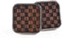 Mens Rounded Square Black Walnut Wood Carved Plaid French Cufflinks,16 * 16mm,2pcs Pack...